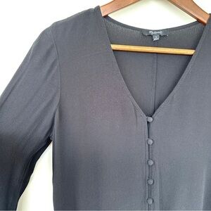 Madewell shift dress with v-neck & long sleeves, knee  length, loose fitting